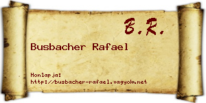 Busbacher Rafael névjegykártya
